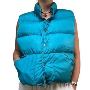 Vintage L.L. Bean Goose Down Insulated Puffer Vest Blue Teal Women’s L